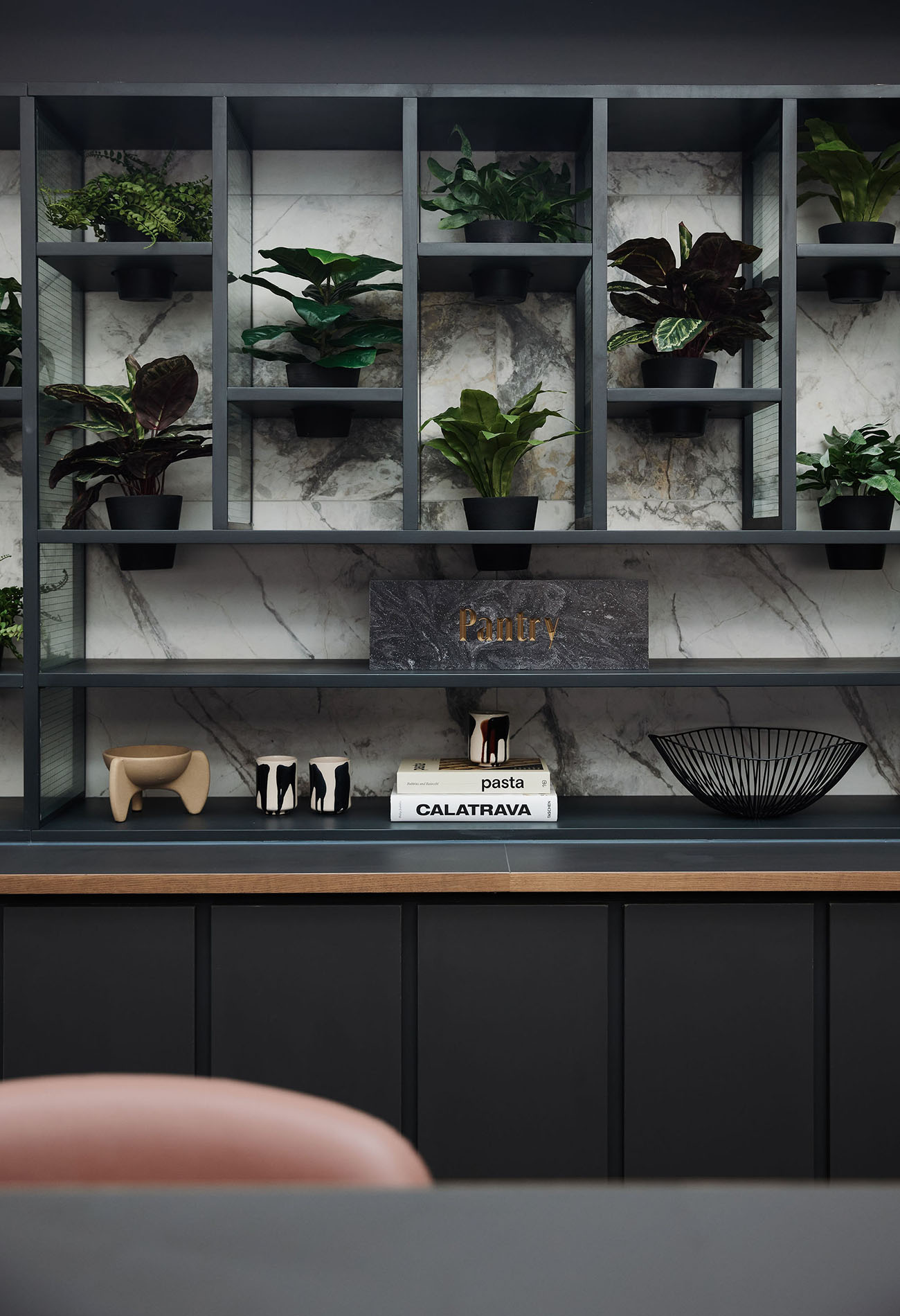 Shelves with potted plants Shelves with potted plants